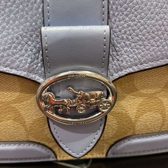 Coach Georgie Crossbody In Signature Canvas Light Khaki / Marble Blue - Picture 7 of 16